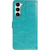 Fourre Samsung Galaxy S24+ - Premium Flip cuir lisse porte-cartes - Turquoise