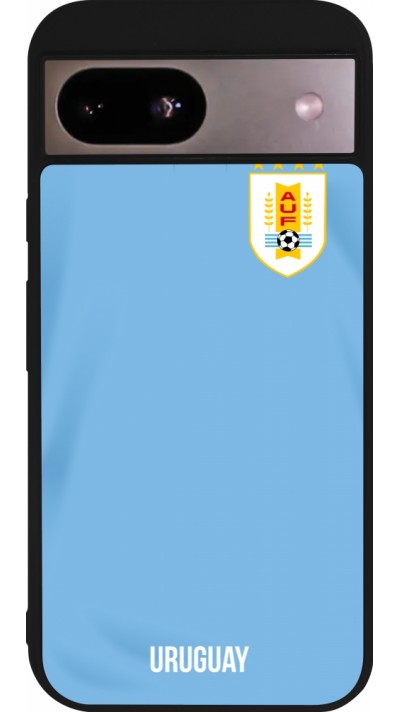 Google Pixel 8a Case Hülle - Silikon schwarz Uruguay 2022 personalisierbares Fussballtrikot