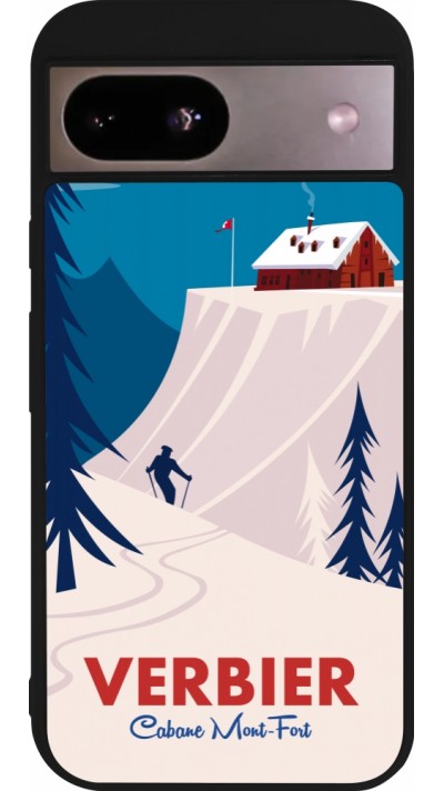 Google Pixel 8a Case Hülle - Silikon schwarz Verbier Cabane Mont-Fort