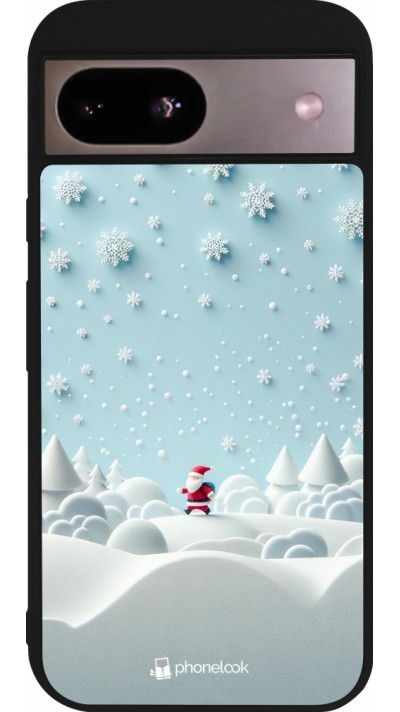 Google Pixel 8a Case Hülle - Silikon schwarz Weihnachten 2023 Kleiner Vater Schneeflocke