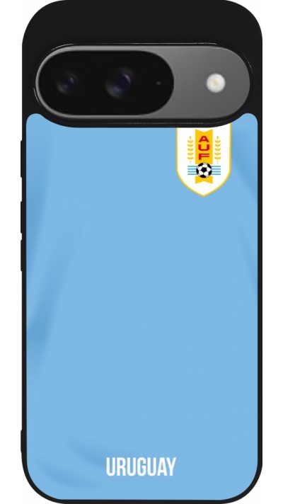 Google Pixel 9 / Pixel 9 Pro Case Hülle - Silikon schwarz Uruguay 2022 personalisierbares Fussballtrikot