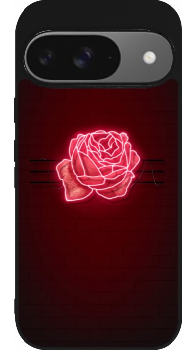 Coque Google Pixel 9 / Pixel 9 Pro - Silicone rigide noir Spring 23 neon rose