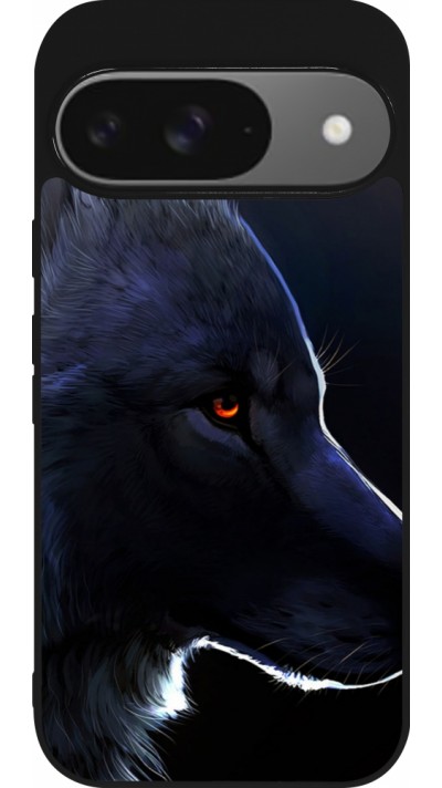 Google Pixel 9 / Pixel 9 Pro Case Hülle - Silikon schwarz Wolf Shape