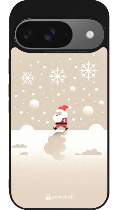 Google Pixel 9 / Pixel 9 Pro Case Hülle - Silikon schwarz Weihnachten 2023 Minimalistischer Weihnachtsmann