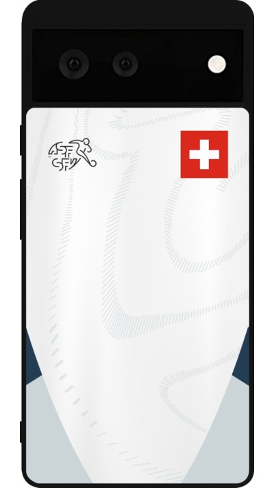 Google Pixel 6 Case Hülle - Silikon schwarz Schweiz Away personalisierbares Fussballtrikot