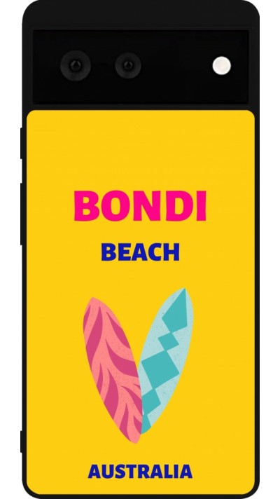 Google Pixel 6 Case Hülle - Silikon schwarz Pop Summer Destination Bondi