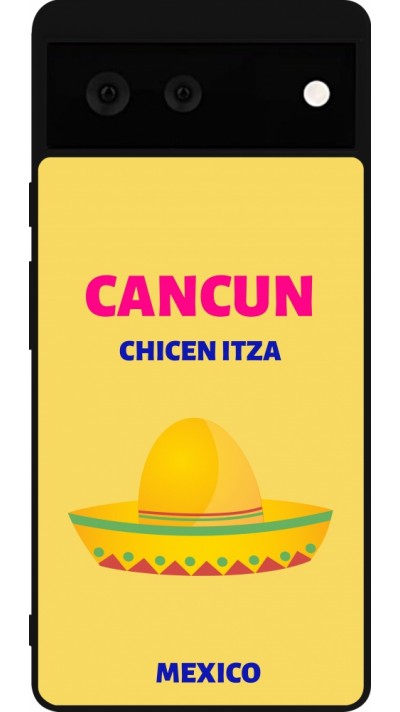 Google Pixel 6 Case Hülle - Silikon schwarz Pop Summer Destination Cancun