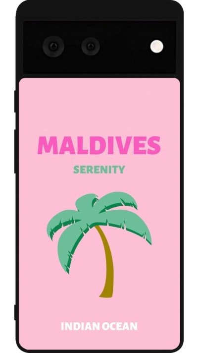 Google Pixel 6 Case Hülle - Silikon schwarz Pop Summer Destination Maldives