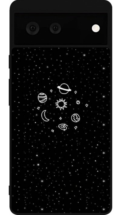 Google Pixel 6 Case Hülle - Silikon schwarz Space Doodle