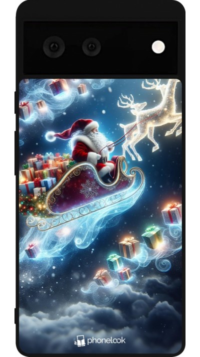 Google Pixel 6 Case Hülle - Silikon schwarz Weihnachten 2023 Verzauberter Weihnachtsmann