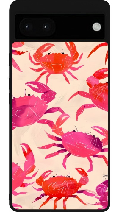 Google Pixel 6a Case Hülle - Silikon schwarz Crabs Paint