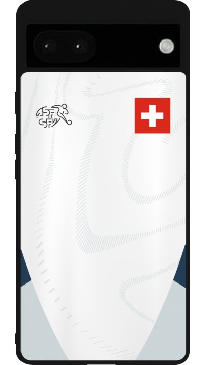 Google Pixel 6a Case Hülle - Silikon schwarz Schweiz Away personalisierbares Fussballtrikot