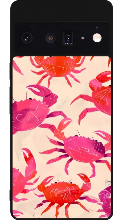 Google Pixel 6 Pro Case Hülle - Silikon schwarz Crabs Paint
