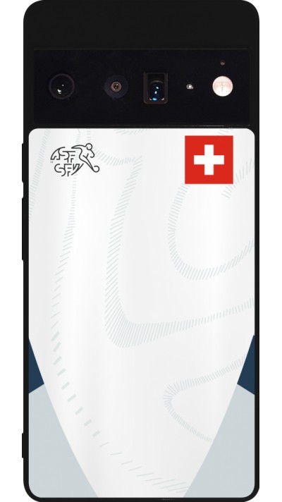 Google Pixel 6 Pro Case Hülle - Silikon schwarz Schweiz Away personalisierbares Fussballtrikot