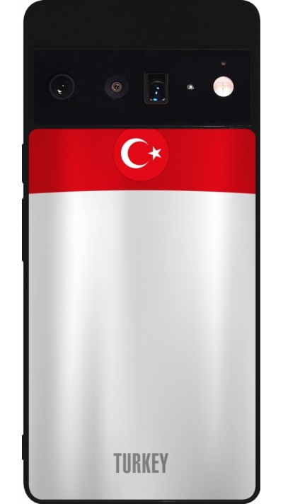Google Pixel 6 Pro Case Hülle - Silikon schwarz Türkei personalisierbares Fussballtrikot