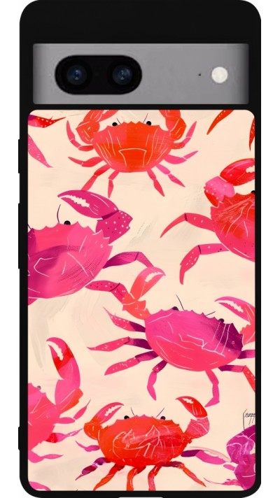 Google Pixel 7a Case Hülle - Silikon schwarz Crabs Paint