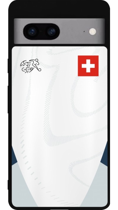 Google Pixel 7a Case Hülle - Silikon schwarz Schweiz Away personalisierbares Fussballtrikot