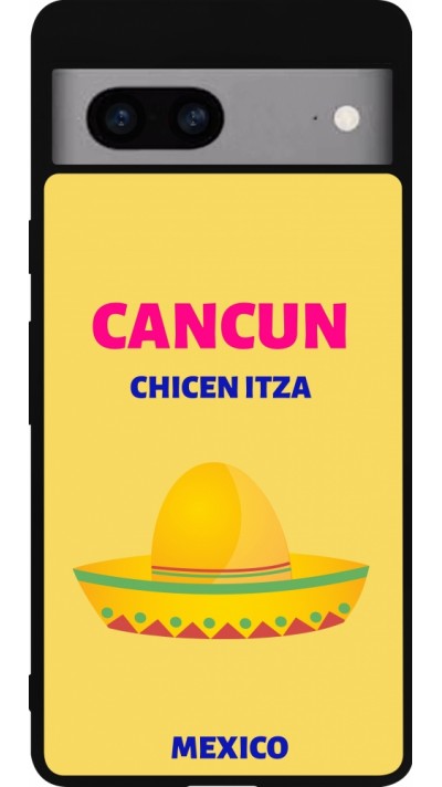 Google Pixel 7a Case Hülle - Silikon schwarz Pop Summer Destination Cancun