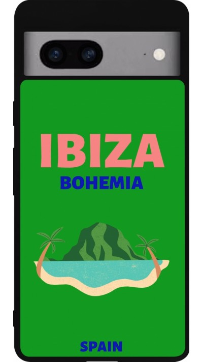 Google Pixel 7a Case Hülle - Silikon schwarz Pop Summer Destination Ibiza