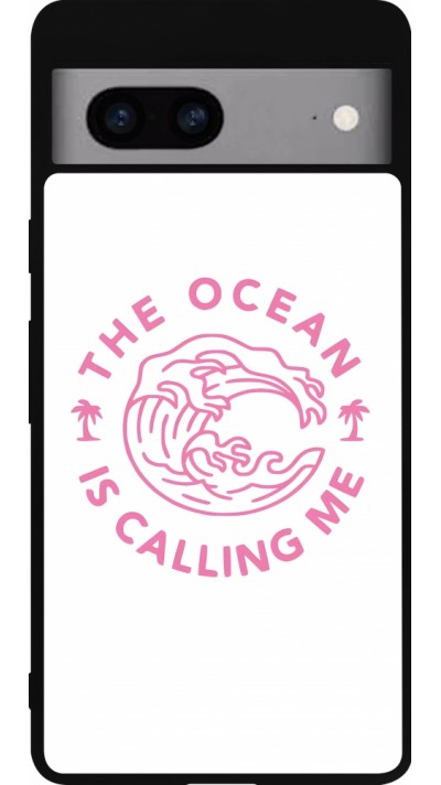 Coque Google Pixel 7a - Silicone rigide noir The Ocean is calling me