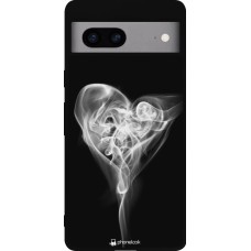 Coque Google Pixel 7a - Silicone rigide noir Valentine 2022 Black Smoke