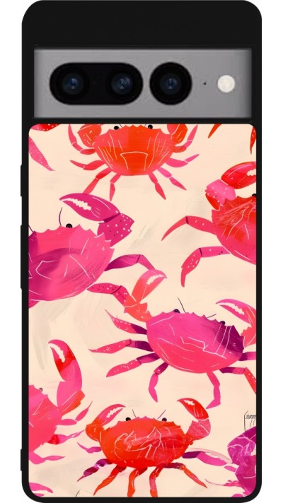 Google Pixel 7 Pro Case Hülle - Silikon schwarz Crabs Paint