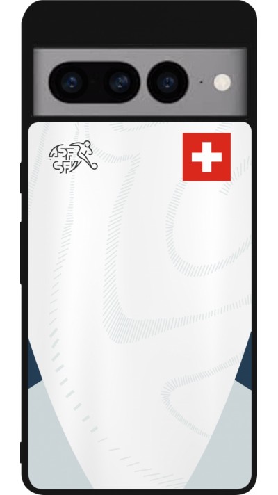 Google Pixel 7 Pro Case Hülle - Silikon schwarz Schweiz Away personalisierbares Fussballtrikot