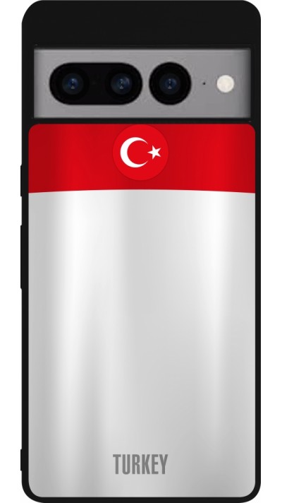 Google Pixel 7 Pro Case Hülle - Silikon schwarz Türkei personalisierbares Fussballtrikot