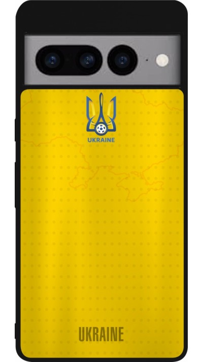 Google Pixel 7 Pro Case Hülle - Silikon schwarz Fussballtrikot Ukraine