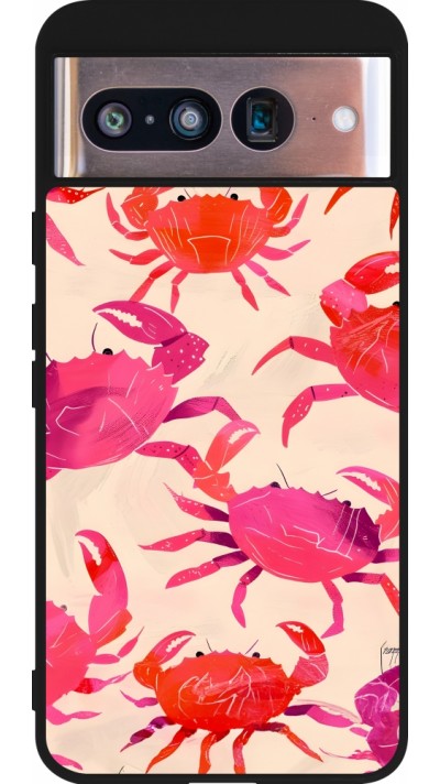 Google Pixel 8 Case Hülle - Silikon schwarz Crabs Paint