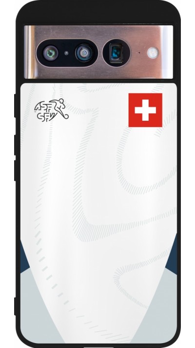 Google Pixel 8 Case Hülle - Silikon schwarz Schweiz Away personalisierbares Fussballtrikot