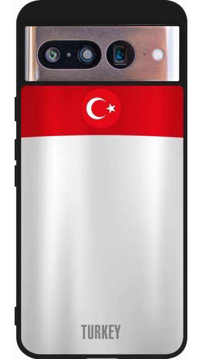 Google Pixel 8 Case Hülle - Silikon schwarz Türkei personalisierbares Fussballtrikot
