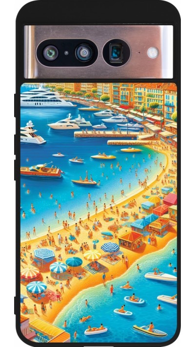 Google Pixel 8 Case Hülle - Silikon schwarz French Riviera People