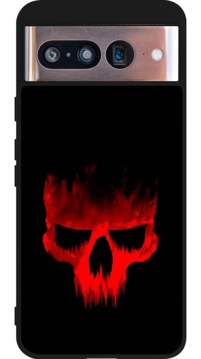 Google Pixel 8 Case Hülle - Silikon schwarz Halloween 2023 scary skull