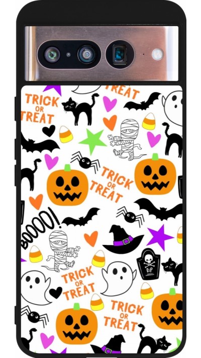 Google Pixel 8 Case Hülle - Silikon schwarz Halloween 2024 trick or treat