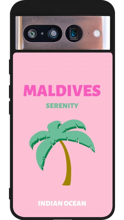 Google Pixel 8 Case Hülle - Silikon schwarz Pop Summer Destination Maldives