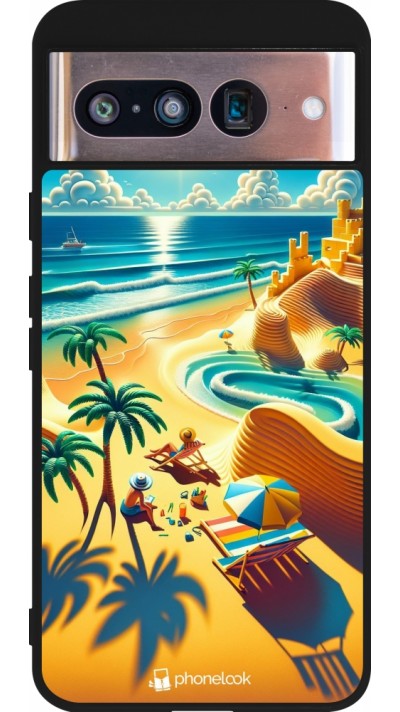 Coque Google Pixel 8 - Silicone rigide noir Sunset Breeze