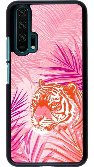 Honor 20 Pro Case Hülle - Tiger Palmen rosa