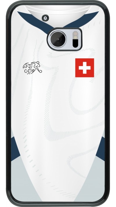 HTC 10 Case Hülle - Schweiz Away personalisierbares Fussballtrikot