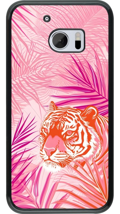HTC 10 Case Hülle - Tiger Palmen rosa