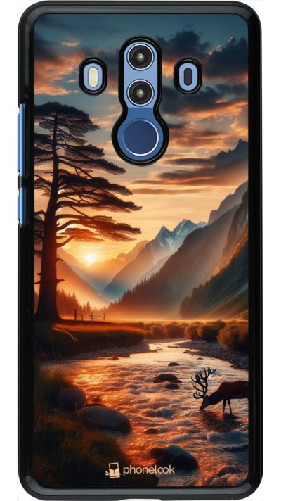 Coque Huawei Mate 10 Pro - Valley Sunset Deer Tree