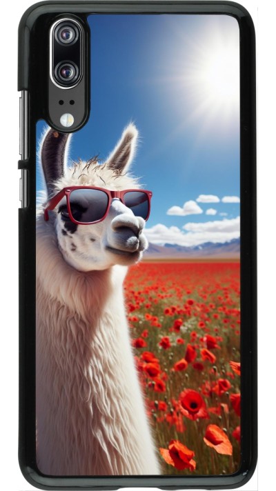 Coque Huawei P20 - Lama Chic en Coquelicot