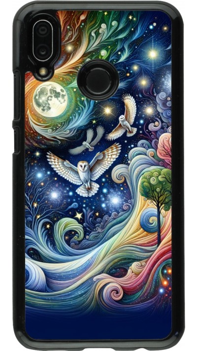 Coque Huawei P20 Lite - hibou volant floral