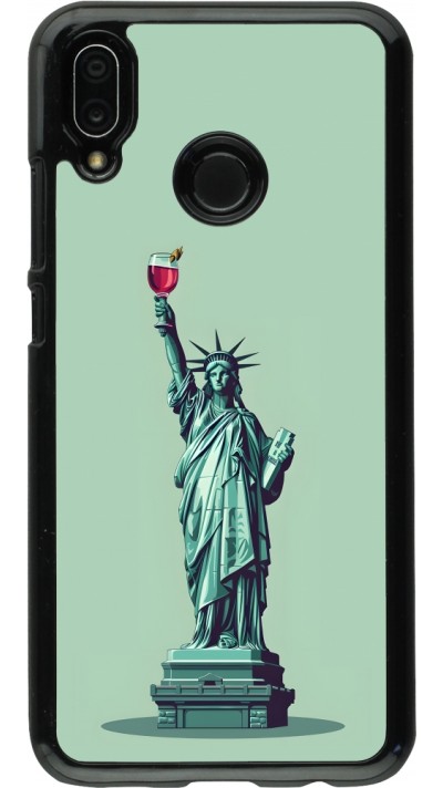 Coque Huawei P20 Lite - Wine Statue de la liberté avec un verre de vin