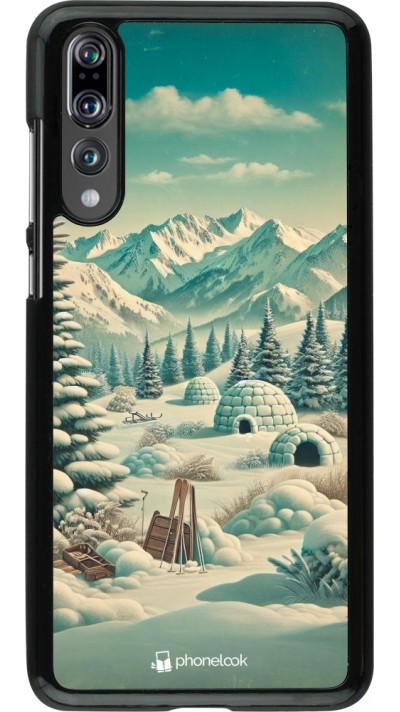 Coque Huawei P20 Pro - Vintage Snowy Mountain Igloo