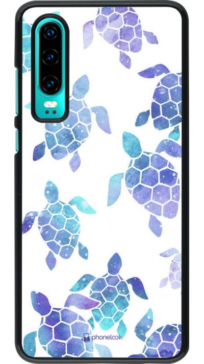 Coque Huawei P30 - Turtles pattern watercolor