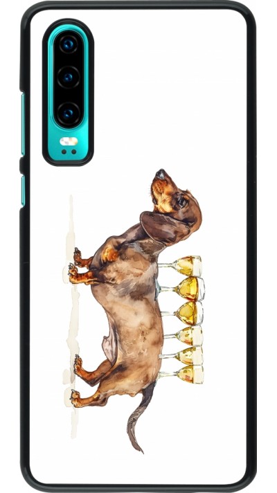 Coque Huawei P30 - Wine Teckel