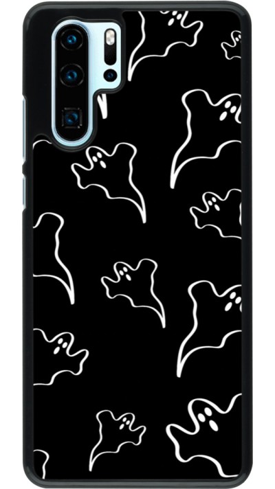 Coque Huawei P30 Pro - Halloween 2024 black and white ghosts