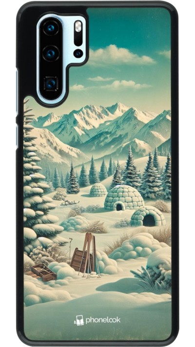 Coque Huawei P30 Pro - Vintage Snowy Mountain Igloo