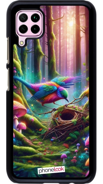 Huawei P40 Lite Case Hülle - Vogel Nest Wald